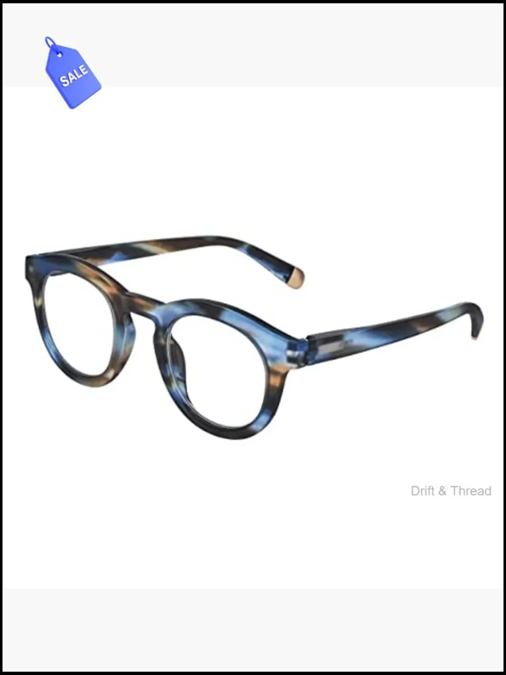 Women's Round Blue Light Blocking Reading Glasses with Spring Hinges